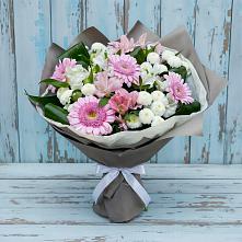 Букет цветов из:  Герберы, Альстромерии и Хризантемы в Петровке