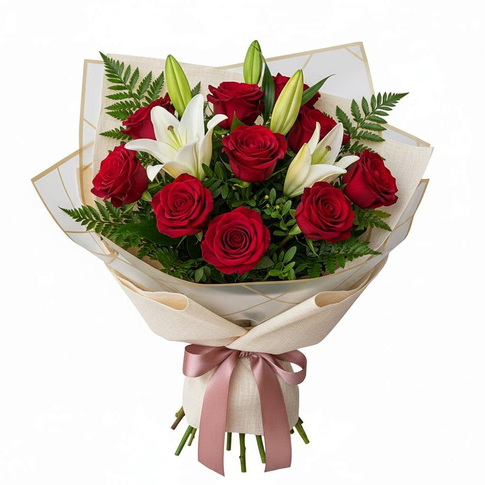 Букет цветов из: Лилии и Розы в Петровке