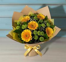 Букет цветов из:  Герберы и Хризантемы в Петровке