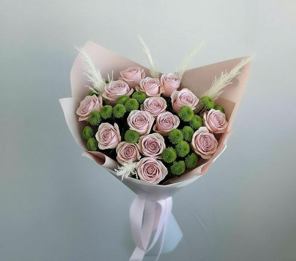 Букет цветов из: Розы и Хризантемы в Петровке