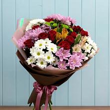 Букет цветов из:  Розы, Хризантемы и Альстромерии в Петровке