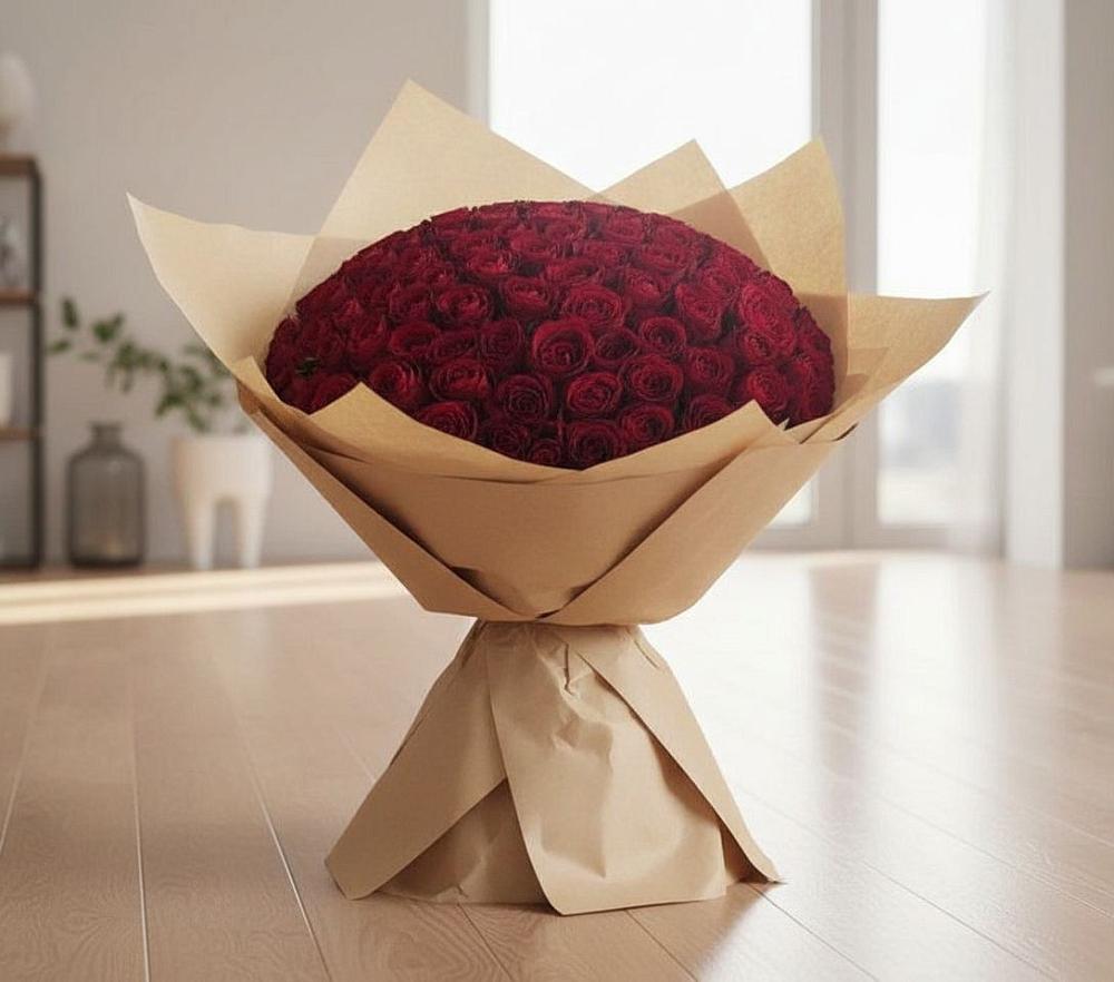 Букет 101 Красная роза в Петровке